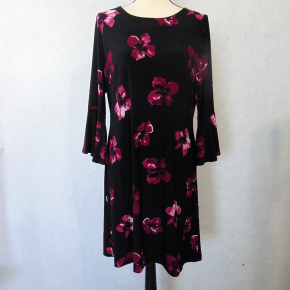 Tommy Hilfiger Black Floral Dress Bell 